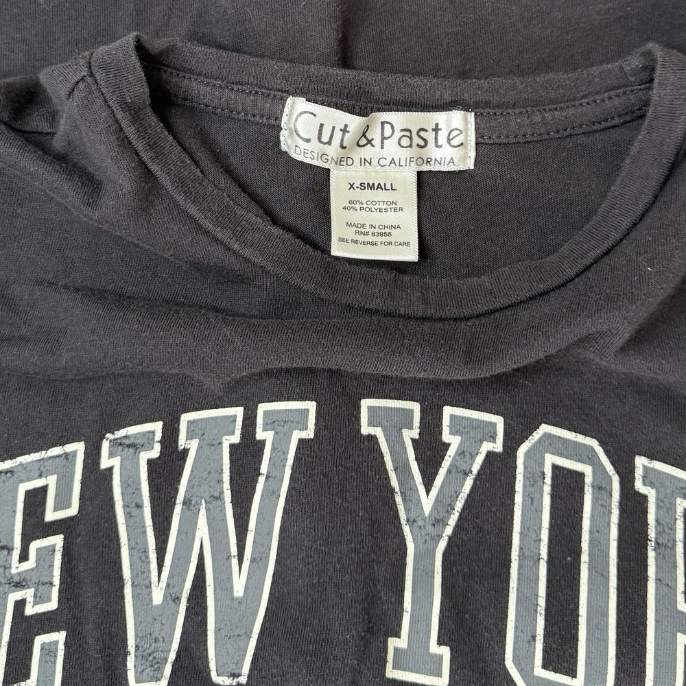 Cut & Paste Women Grey New York Size XS Short Sleeve Cotton - Picture 3 of 6